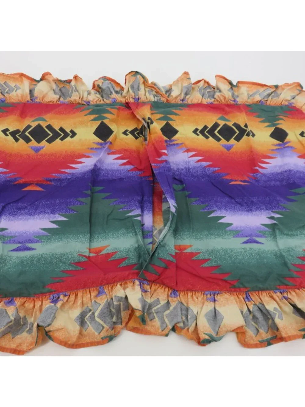 Ralph Lauren Canyon Bright Ruffle Rectangle Pillow Sham Southwestern Bedding VTG